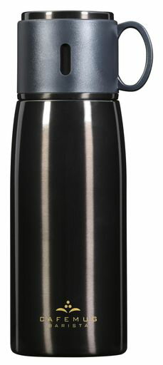 Rakuten - パール金属コップ付ボトル500mlカフェマグバリスタブラックHC-527