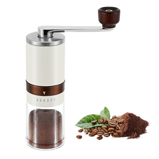 VKCHEF コーヒーミル 手挽きコーヒーグラインダー セラミック臼 コーヒー豆挽き 珈琲ミル 外部6度調節機可能 お手入れ簡単 水洗い可能 小型 急速挽く 超細挽き 均一な粉末 コーヒーまめひ…