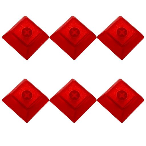 XuJJJJunBキーキャップ透明6個入りキーボードキャップブランクキーキャップキーキャップ透明な曇りキーキャップ(レッド)