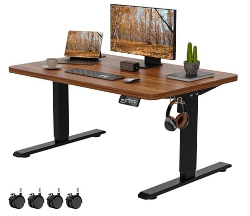 Anovara昇降デスク電動昇降式デスクローデスク高さ48-72cm幅100cm奥行60cm昇降式テーブルキャスター付..