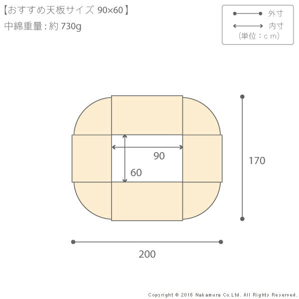 こたつ布団 長方形 省スペース はっ水リバーシブル省スペースこたつ布団-モルフ 90x60cmこたつ用(200x170cm) 撥水 洗える 保温 掛け布団 かけふとん コタツ 炬燵 こたつぶとん シンプル カジュアル テレワーク リモートワーク 在宅ワーク [3]