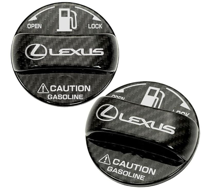 LEXUS(レクサス) レクサスロゴ 給油 フューエル キャップ カバー ABS樹脂製 カーボン調 光沢仕上