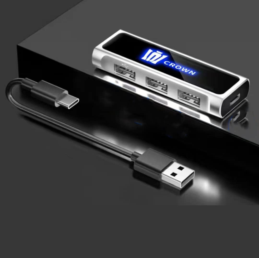 TOYOTA（トヨタ）クラウンロゴ USBスプリッタ USBポート四口拡張