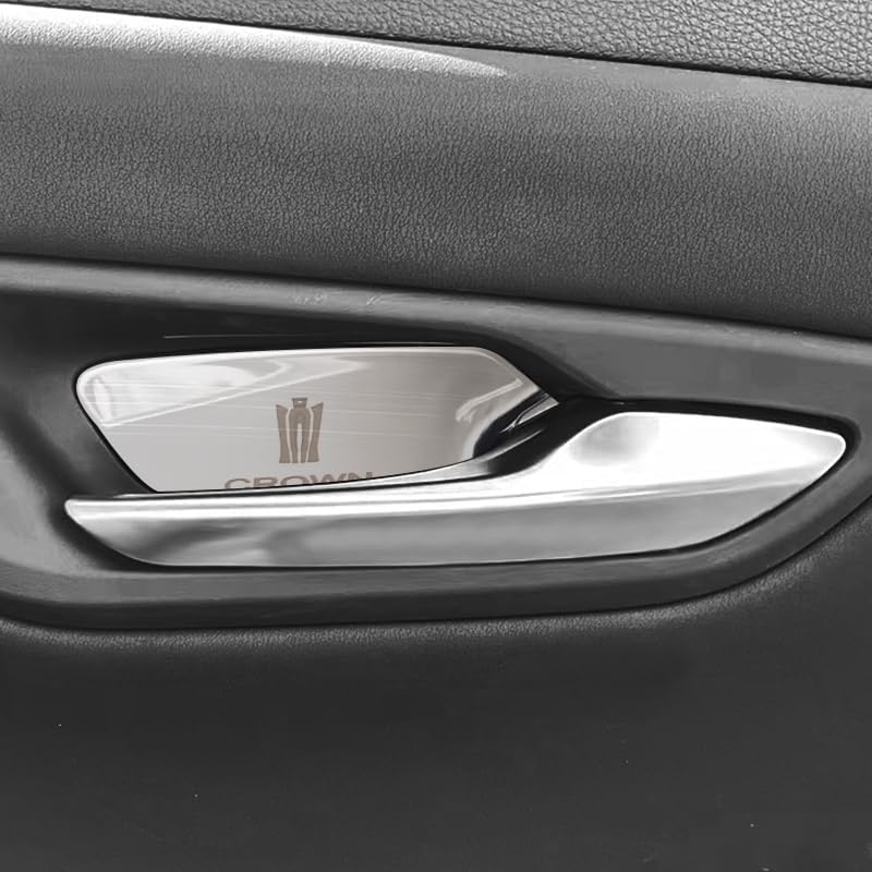 TOYOTA（トヨタ）220系クラウン 車内ドアインナーハンドル ドアハンドルカバー ドアノブカバー ステンレス製 内装パーツ 4点セット シルバー