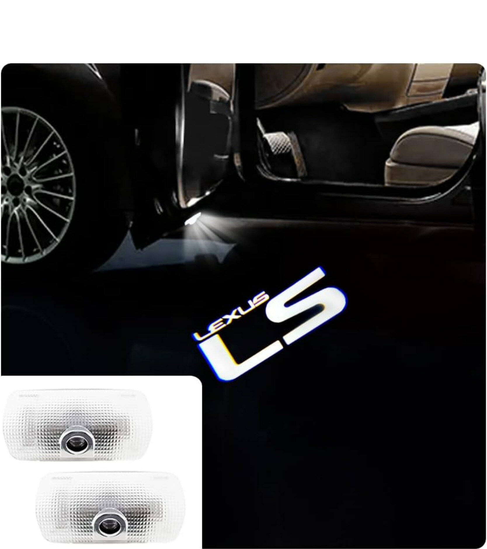 レクサス（LEXUS）カーテシライト モデル別LEDロゴ カーテシランプ 純正交換タイプ 2個セット