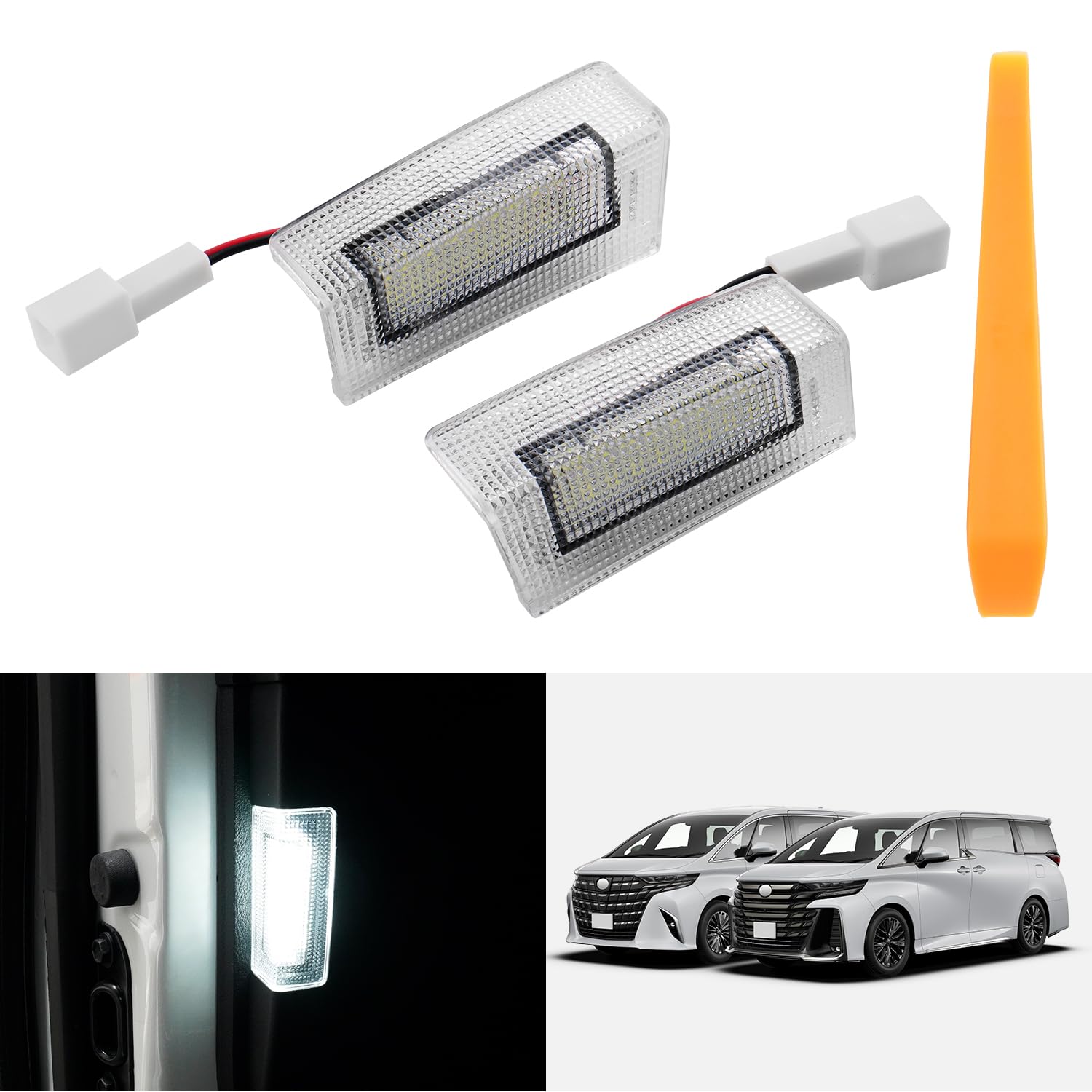TOYOTA（トヨタ新型）アルファード・ヴェルファイア40系 2列目LED カーテシランプ 2個セット