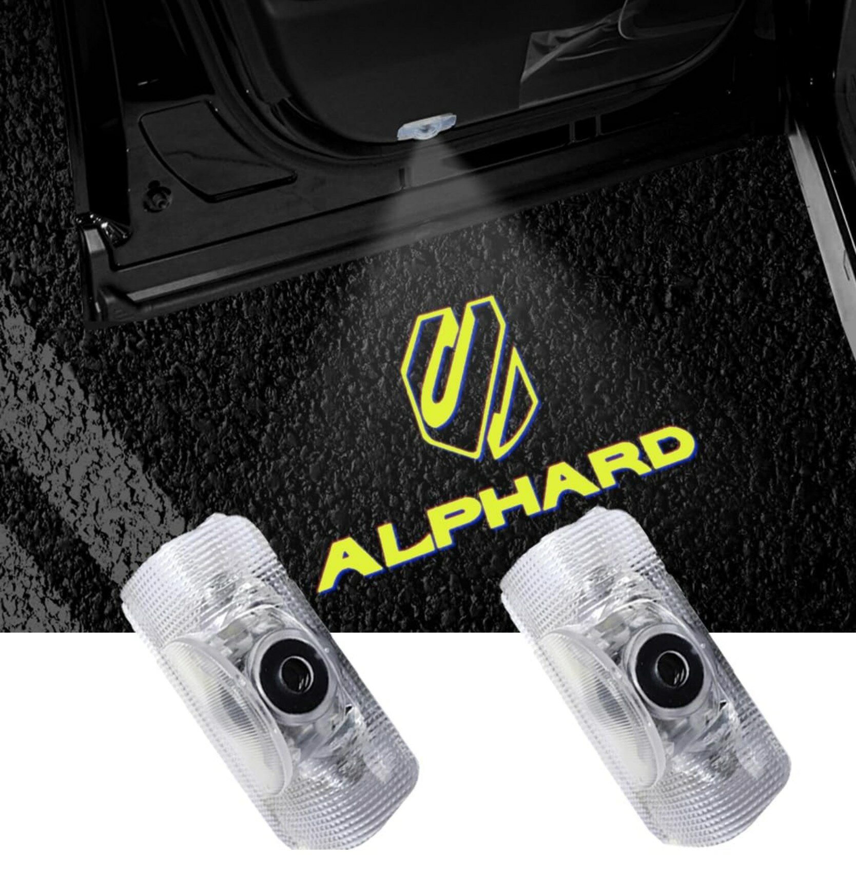 Rakuten - 新型アルファード40系アルファードエンブレム カーテシライト LEDロゴ カーテシランプ 純正交換タイプ 2個セット