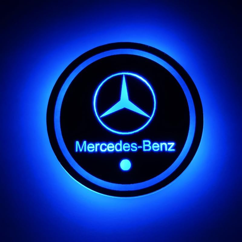Mercedes-Benz(メルセデスベンツ)メルセデスベンツロゴ LED 車内7色充電式車 ドリンクホルダー車室内装飾ライト(7色点灯)