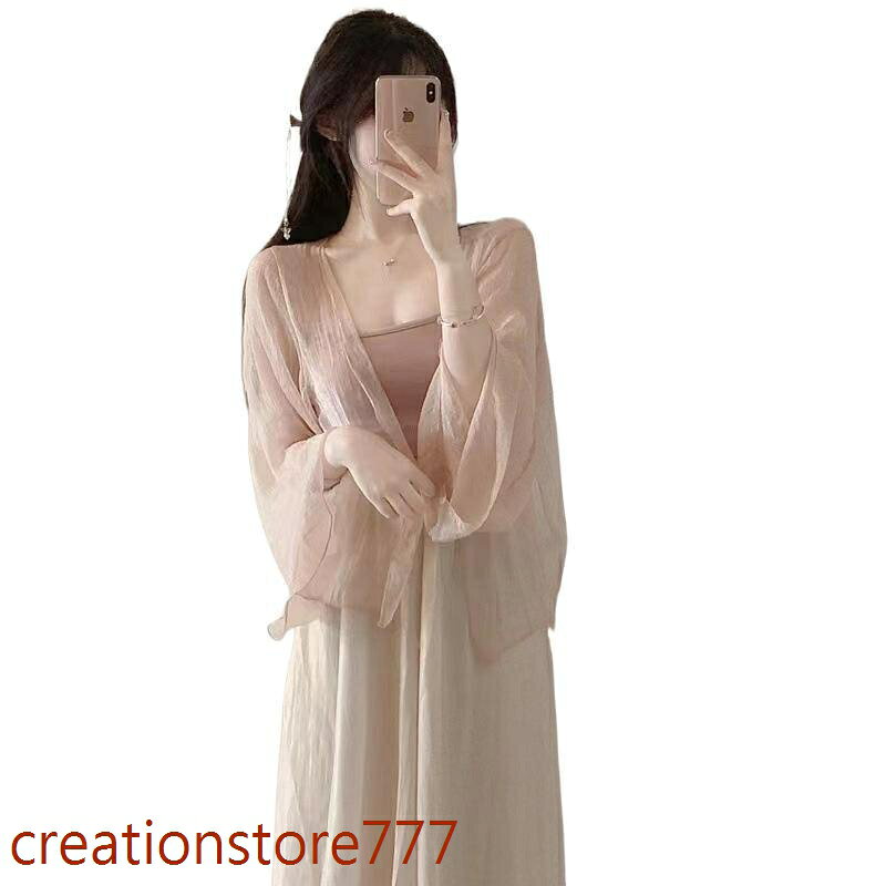 【楽天スーパーSALE】シアー カーディガン 夏 ボレロ レディース 薄手 シフォン 透け感 紫外線対策 冷房対策 七分袖 ゆったり 体型カバー エレガント 通勤 creationstore777-10010940 Creation-store楽天市場店 パッケージ画像