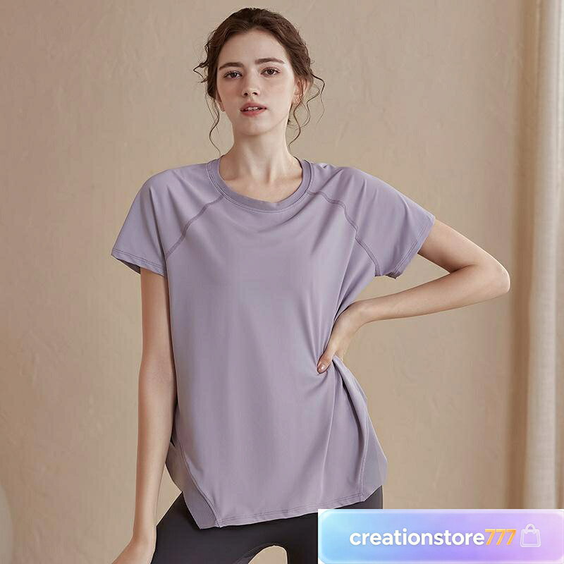 ヨガウェア 半袖 かわいい 女性 レディース きれい トレーニング ストレッチ 着圧 伸縮性 T-shirt ピラティス 吸水速乾 無地 フィットネス