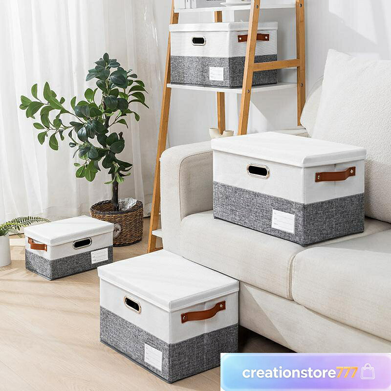 収納ボックス 2個セットフタ付き 取っ手付き 布団収納袋 布団 収納ケース 収納BOX 衣類収納 布 小物 蓋つき CD収納 衣類ケース