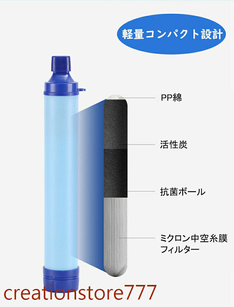 【楽天スーパーSALE】携帯浄水器 浄水器 濾過器 アウトドア 防災グッズ キャンプ用品 非常用品 簡易浄水器 登山用 徒歩 地震 災害 軽量コンパクト 再利用可能 creationstore777-10001772 Creation-store楽天市場店 サンプル画像3