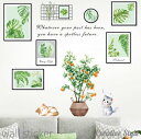 ウォールステッカー 【plants frame】 おしゃれ 植木鉢 お花 花 木 植物 グリーン 緑 壁飾り インテリア シール diy 壁紙 シール 北欧 オ...