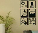 クリスマス写真 転写式 ウォールステッカー 冬 ウォールステッカー クリスマス wallsticker 窓 インテリアシール 北欧 おしゃれ ウォールデコ モノトーン モノクロ 壁飾り 雪だるま 雪 Happy サンタクロース クリスマスツリー 鹿 ガラス