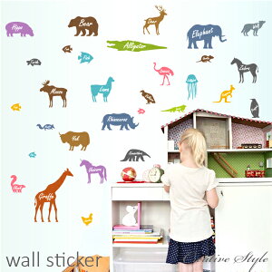 キャッシュレス 5%還元 ウォールステッカー Animal English 子供部屋 動物 誕生日 壁飾り wallsticker diy 壁紙 可愛い 木 身長計 北欧 アニマル 窓 英字 鳥 魚 猫 アルファベット オシャレ Creative Style バスルーム お風呂に貼れる！