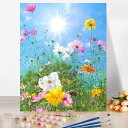 母の日 父の日 油絵塗り絵 大人の塗り絵 絵画 数字塗り絵 油絵風 コスモス 名画 【油絵】 アクリル絵の具 塗り絵 大人 油絵 油絵セット キャンバス 壁デコ...