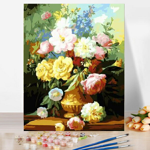 母の日 父の日 油絵塗り絵 大人の塗り絵 絵画 数字塗り絵 油絵風 パステスローズ 名画 【油絵】 アクリル絵の具 塗り絵 大人 油絵 油絵セット キャンバス ...