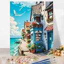 油絵 絵画 インテリア 油絵 セット 油絵風 壁掛け 美術品 数字 塗り絵 大人の 塗り絵 塗り絵 キット 海辺小屋 名画 アクリル絵の具 キャンバス 壁デコ ...
