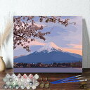 母の日 父の日 油絵塗り絵 大人の塗り絵 絵画 数字塗り絵 油絵風 富士山と桜 名画 【油絵】 アクリル絵の具 塗り絵 大人 油絵 油絵セット キャンバス 壁デ...