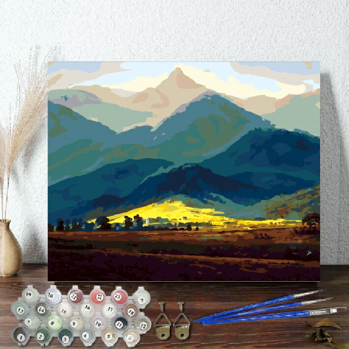 母の日 父の日 油絵 絵画 大人の塗り絵 数字 塗り絵 油絵風 美術品 インテリア 山の里 名画 風景画 【油絵】 アクリル絵の具 油絵 セット キャンバス 壁...