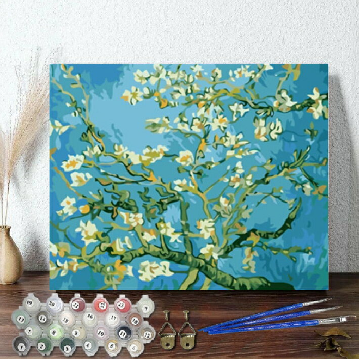 母の日 大人の塗り絵 絵画 油絵塗り絵 数字塗り絵 油絵風 ゴッホ花 名画 【油絵】 アクリル絵の具 塗り絵 大人 油絵 楓景 油絵セット キャンバス 壁デコ 塗り絵セット 壁飾り ギフト 手作り アートパネル 絵 趣味 プレゼント 塗り絵キット 父の日?