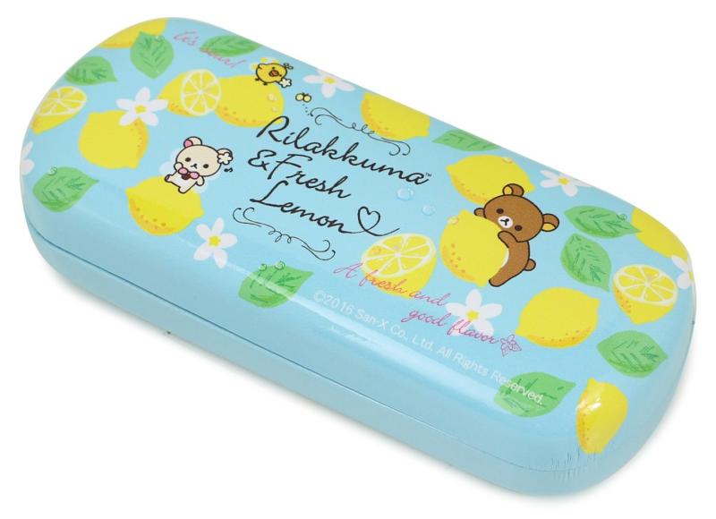 パール(Pearl) メガネケース リラックマ フレッシュレモン ハード マグネット式 青