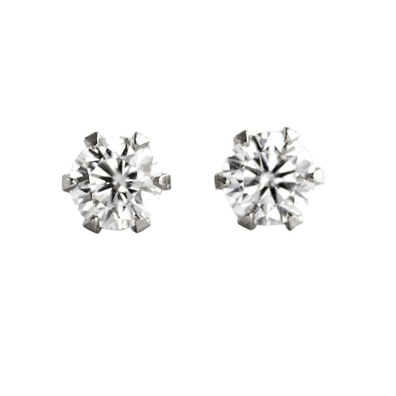 【ダイヤモンドワールド】ダイヤモンド ピアス 両耳合計0.20ct（2石）PT900 プラチナ 一粒 スタッド 6本爪 天然 無色透明 ダイヤピアス レディース メンズ
