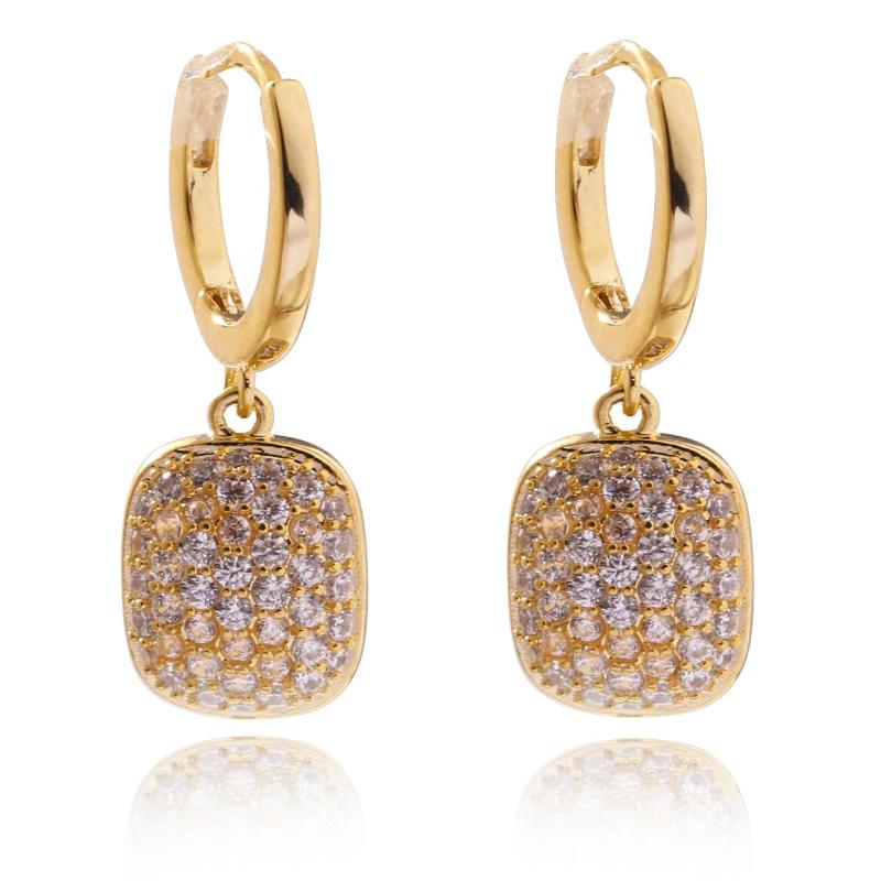 VICAKER Dangle Heart Zirconia Ring - Simple Design, Sparkling Fashion Earrings for Women, Popular, Hypoallergenic, 18K Gold Earrings