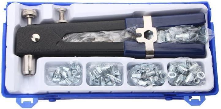樂天商城 - HYCDIYTSハンドリベッターセット 86PCS M3/M4/M5/M6/M8 ネジ付き ナットリベット セット リベット工具 リベットナットペンチ (ハンドリベッターセット86個セット)