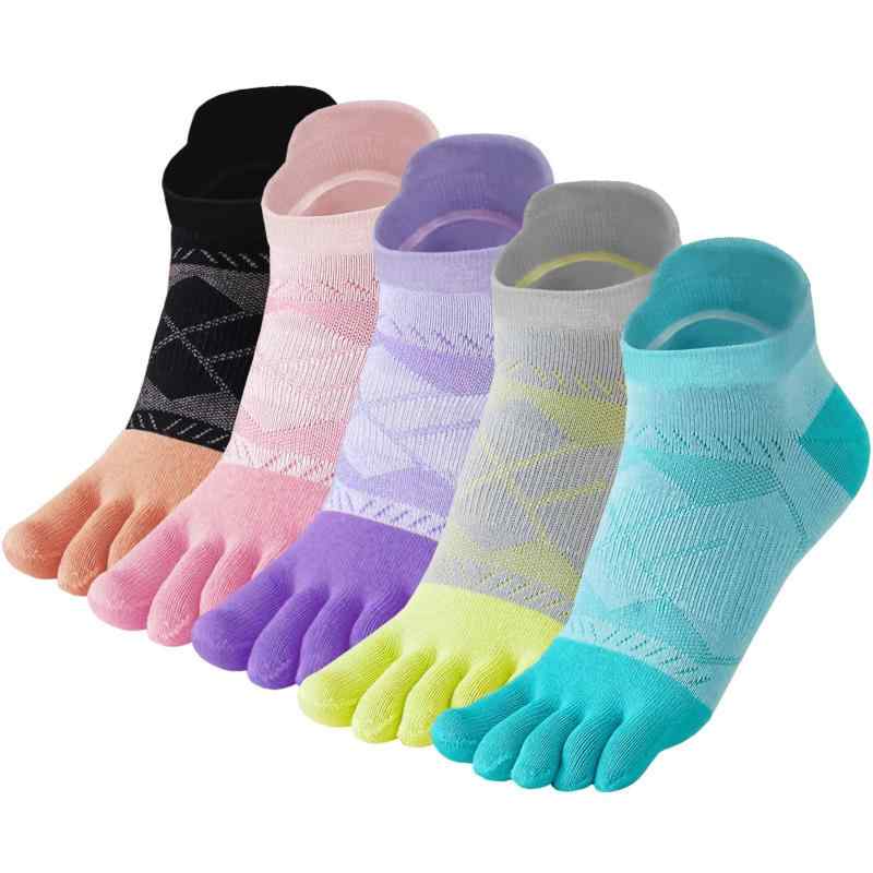 [ETARLOS] 五本指ソックス レディース 5本指靴下 スポーツ ランニング くるぶし くつした 夏 綿 破れにくい 消臭 蒸れない 通気 吸汗 四季適用 5足セット 22-25cm【足の指が自由に動かせる】ETARLOSのレディース5...