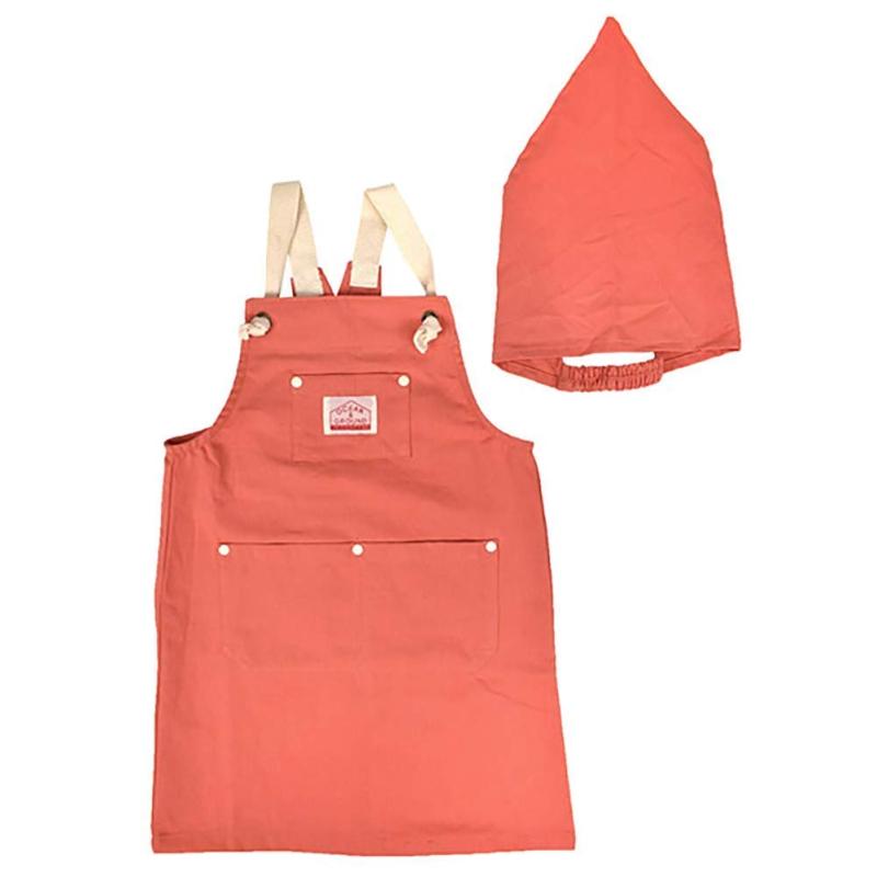 オーシャンアンドグラウンド エプロン セット COOKDAY キッズ ジュニア 100～160cm 6カラー 三角巾付き 1918003