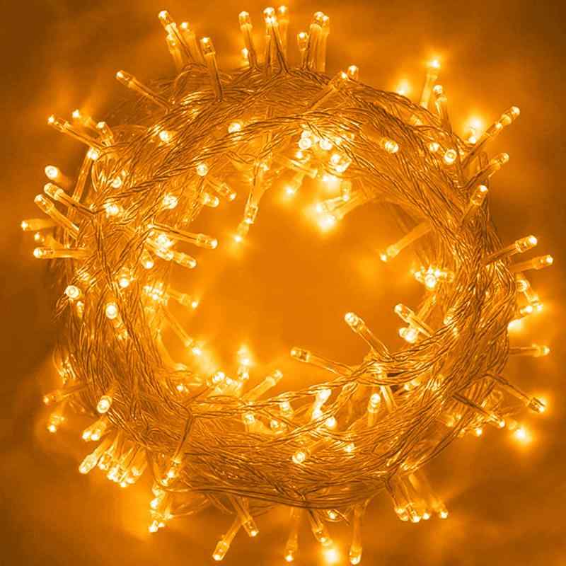 KOZUMUWAN イルミネーションライト クリスマスライト ストレート 定番商品 100球 10m 防雨 連結可 コントローラ付 メモリ記憶 8点灯パターン