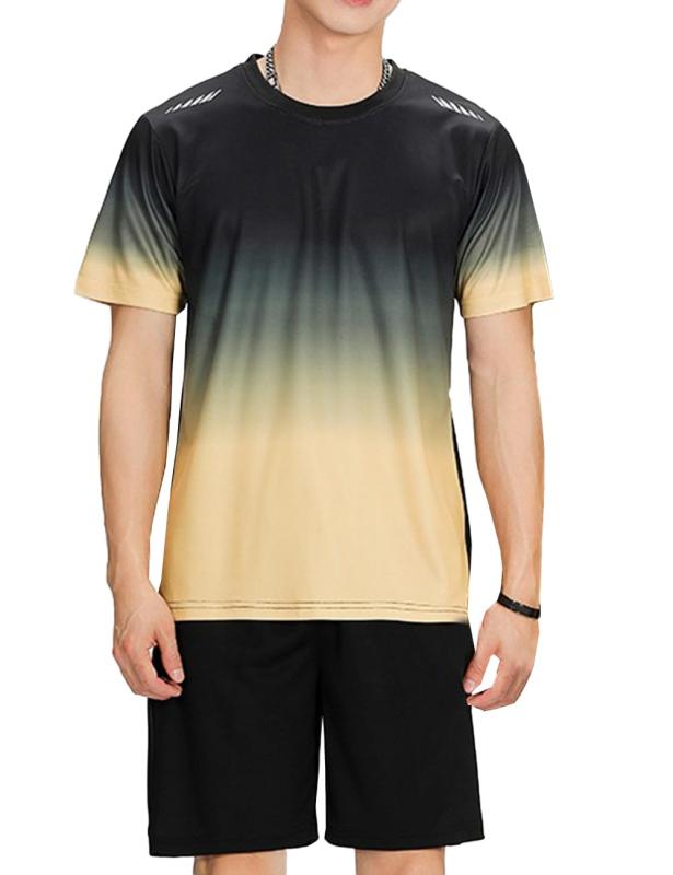 [Aosyax] スポーツウェア メンズ 上下セット 半袖 短パン 半袖tシャツ ショートパンツ ランニングウェア トレーニングウェア カジュアル 薄手 吸汗速乾 無地 夏 部屋着