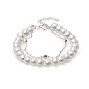 PHNIBIRD 6mm パール ブレスレット レディース 二層 金属アレルギー対応 シルバー925 結婚式 ブレスレット お呼ばれ パーティー 誕生日プレゼント 女性 20代 30代 40代