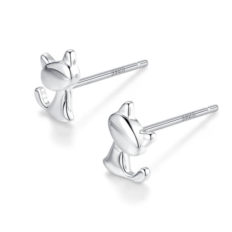 ピアス Silver925 シルバー ピンクゴールド ねこ 猫 金属アレルギー対応