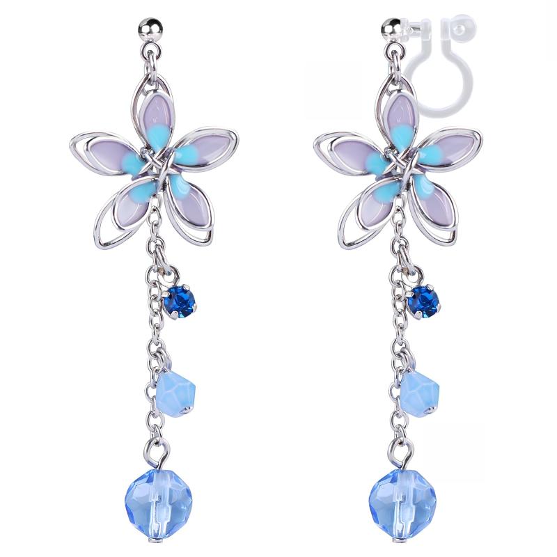 Umiwe ピアス イヤリング レディース 人気 可愛い 花 揺れる 和風 ジルコニア 金属アレルギー対応 18K ピアス アクセサリー 誕生日 プレゼント 女性 ジュエリー