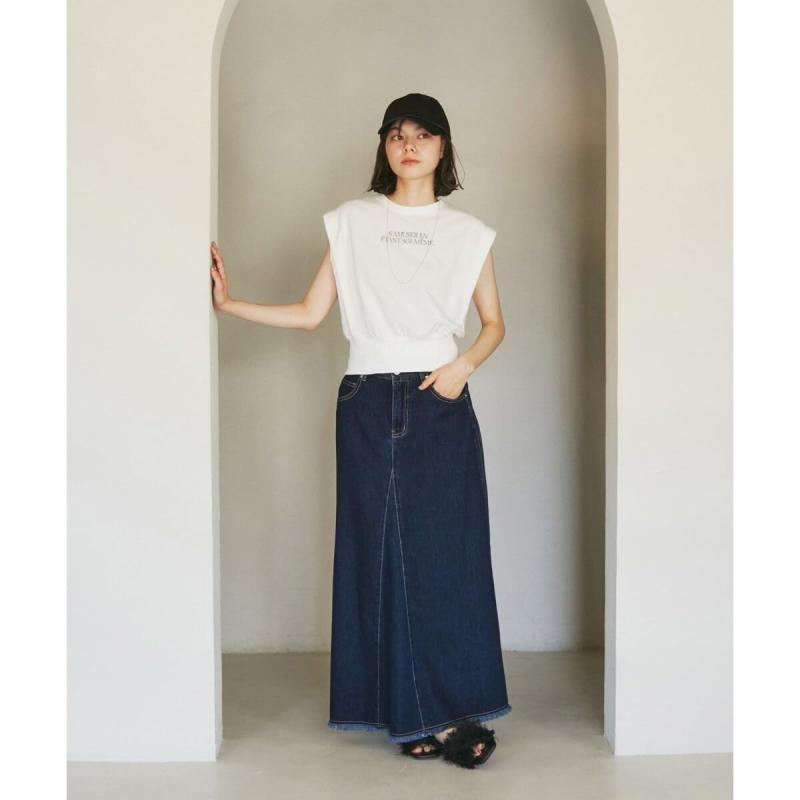 ROPE' PICNIC(ロペピクニック) スカートセミフレアロング箔プリントdenimスカートレディース creativeglobal01-10107761 クリエイティブグローバル サンプル画像3