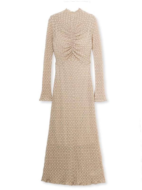 [スナイデル] バックオープンリボンレースワンピ SWCO241268 レディースSpecial size type: 標準Sleeve type: 長袖Apparel silhouette: a_lineCare instructions: 本体又はタグに記載Item length description: ひざ下Neck neck style: ハイネックPattern: 無地Pattern type: 無地