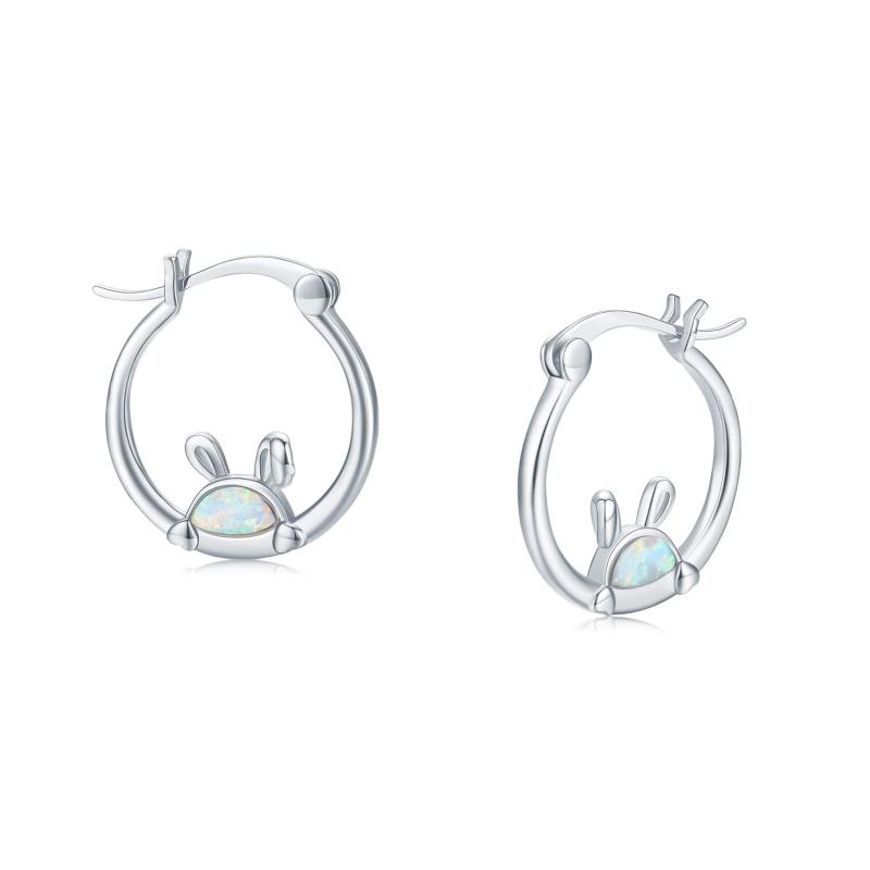 StoryMidir ピアス アニマル フープピアス 可愛いピアス 金属アレルギー対応 シルバー925 リングピアス 動物 パンダ 梟 うさぎ 豚 蝶々 ねこ 肉球 蜂 アホロートル ゾウ 熊 キリン ハリネズミ ユ