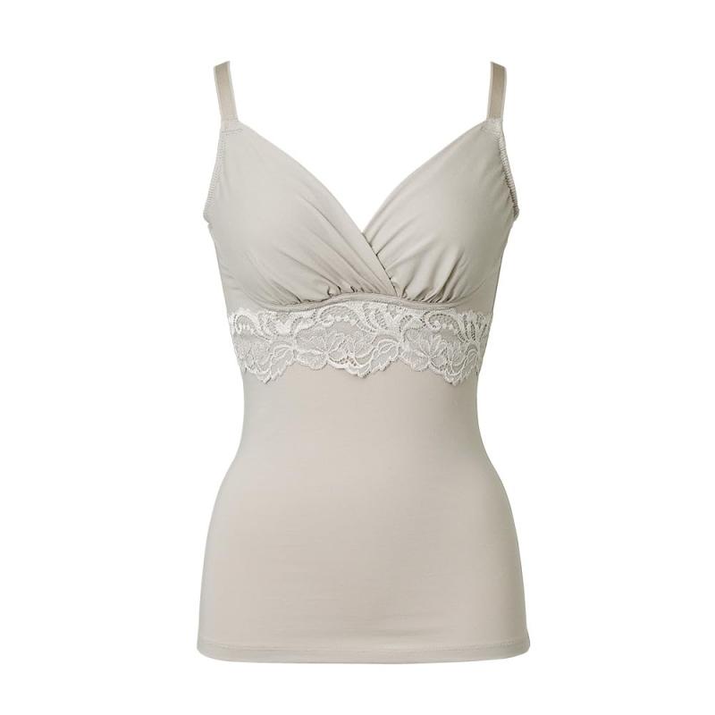 [ブラデリス ニューヨーク] ノンワイヤー補整ブラキャミ 綿混ストレッチハイブリッドハートカップブラキャミ25