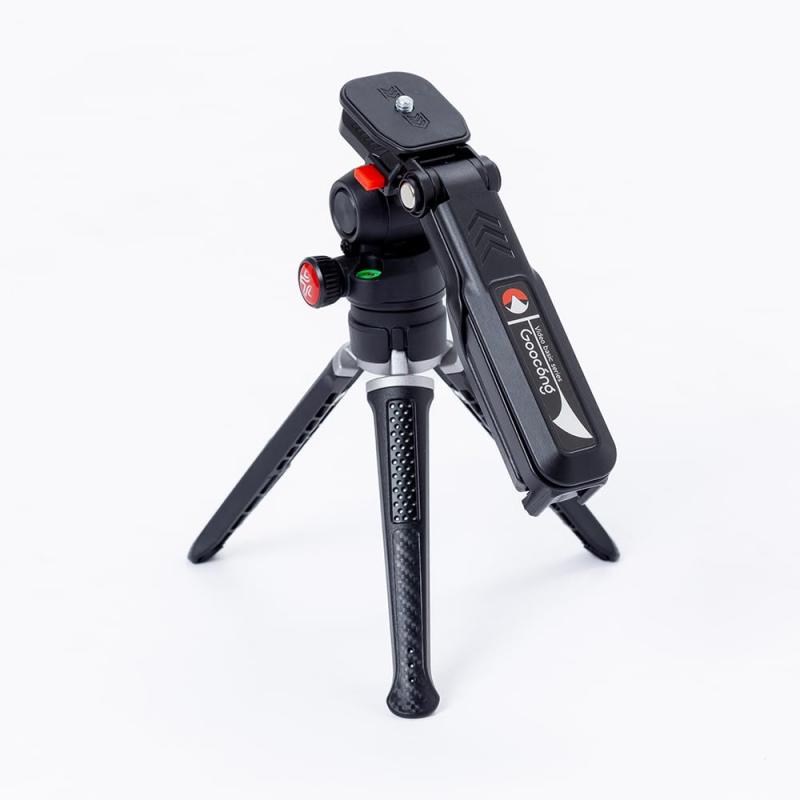 Rakuten - Goocong（グーコン）ローアングル対応 スマホホルダー付きビデオ雲台搭載 テーブルトップ三脚 Video Maker