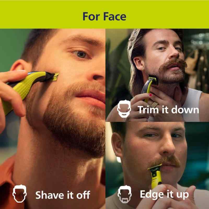 フィリップス Norelco OneBlade 360 フェイス+ボディ ハイブリッド 電動トリマー&シェーバー QP2834/70 creativeglobal01-10126692 クリエイティブグローバル サンプル画像2