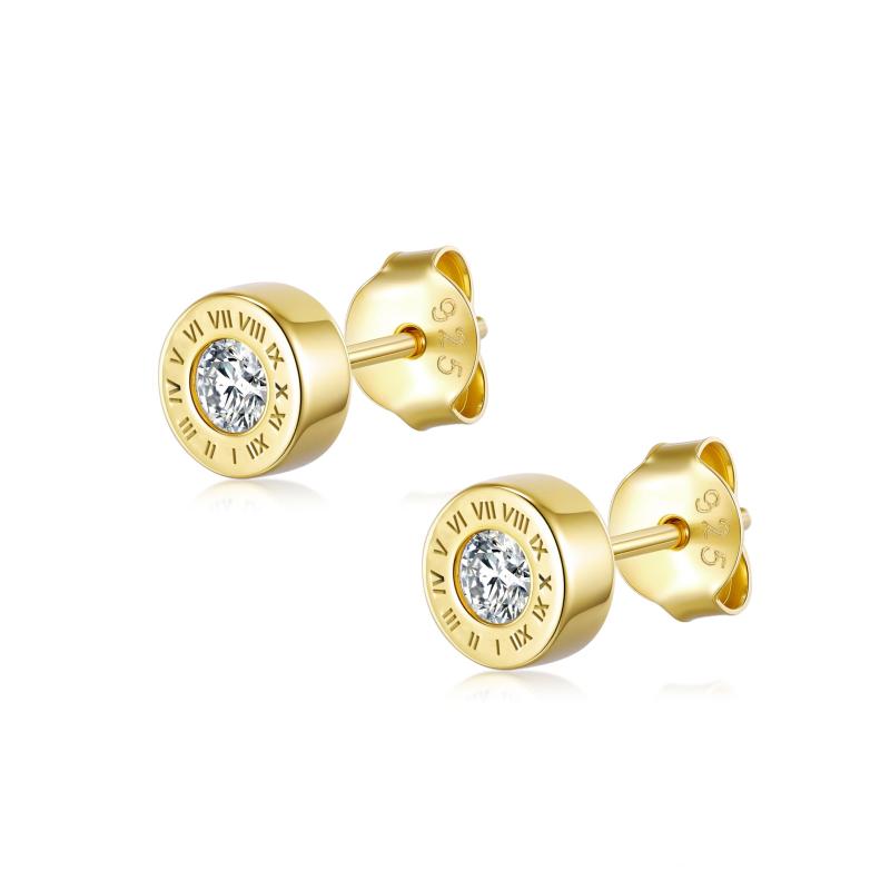 immobird ピアス メンズ 人気 レディース 5Aジルコニア 金属アレルギー対応 ピアス シルバー シンプル 小さい ローマ数字 両耳 男女兼用 通勤 新年 クリスマス christmas プレゼント 彼氏