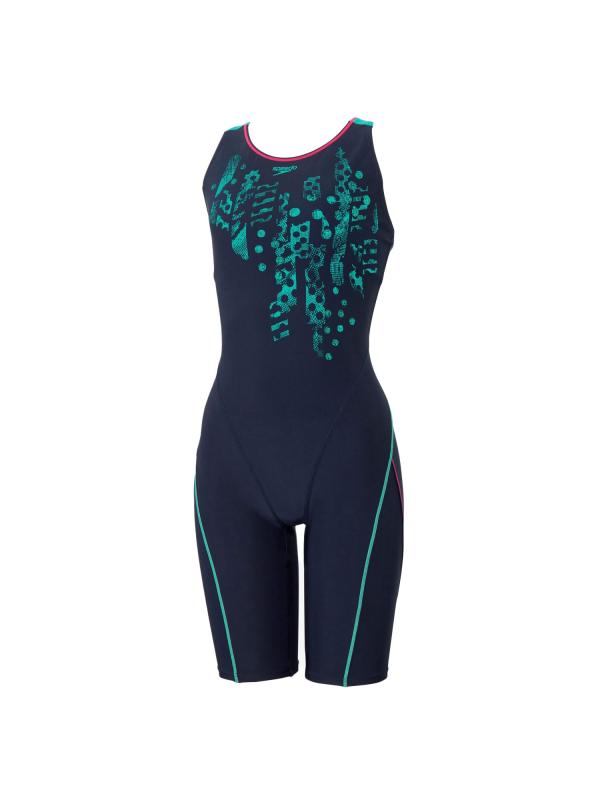Rakuten - Speedo(スピード) 【フィットネス用】レディース Crash Dot Loosen Kneeskin クラッシュドットルースンニースキン ニースキン／オールインワン水着 SFW12505 エクササイズ ストレッチ トレーニング