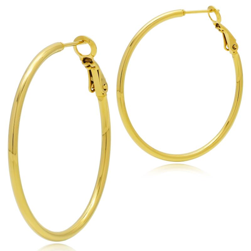 [Adelina Style] ピアス レディース 人気 幅2mm 大きめピアス フープピアス 1ペア リング ピアス サージカルステンレス 金属アレルギー対応