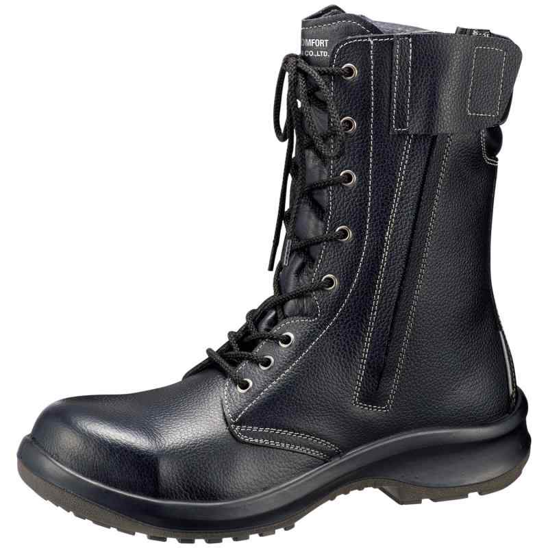 [ミドリ安全] プレミアム ハイ・ベルデ 安全靴 JIS規格 長編上靴 ひも 普通作業 ワイド先芯 耐滑 PRM230F オールハトメ ブラック(3.0)