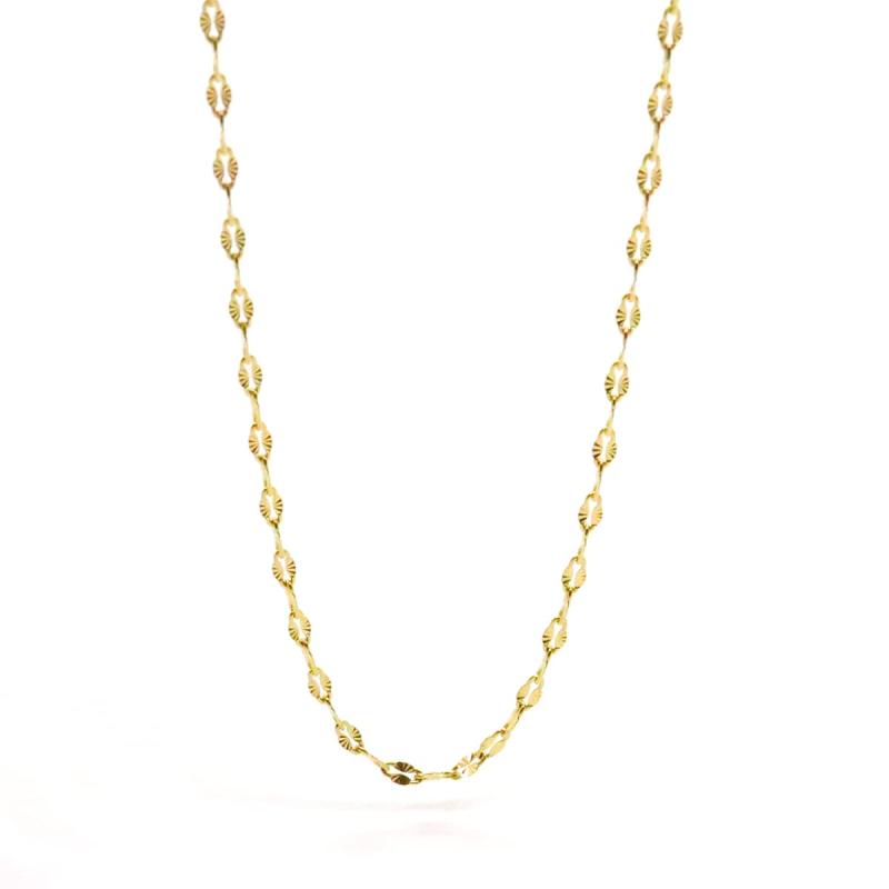 [LUXSTAR] ペタル チェーン ネックレス 細め 幅 2mm レディース 金属アレルギー対応 ステンレス