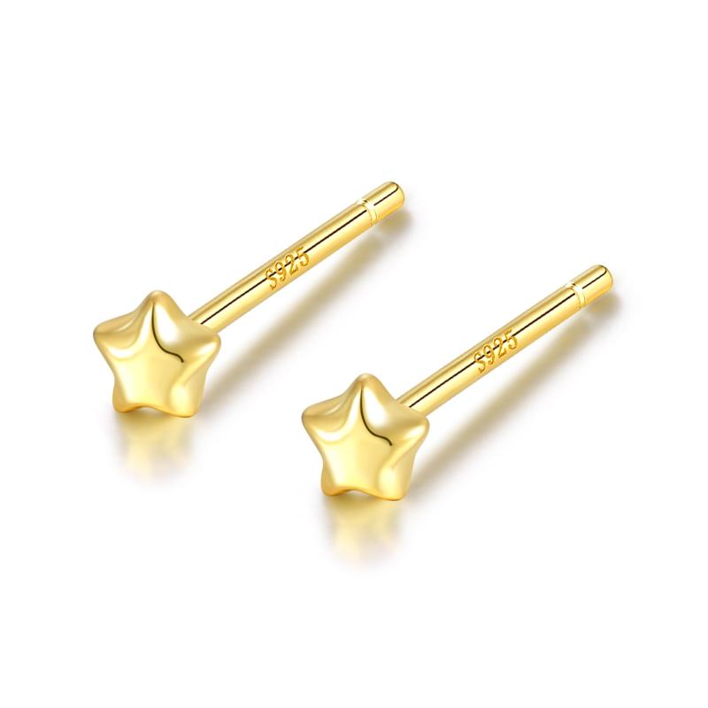 ピアス シルバー925 Silver925 金属アレルギー対応 星 スター 2mm 4mm 極小 小さめ 小さい 目立たない シンプル ひかえめ ピンクゴールド ブラック