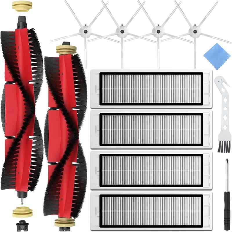 EATBALE ロボット掃除機 S6/S5/S5 Max/S50/S60/S6 Pure/S65/S6 Max V消耗品 ローラーブラシ2個 サイドブラシ4個 HEPAフィルター4個 アクセサリースペアパーツ(10 個)