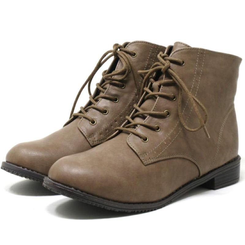 [kando] カンド 大きいサイズ 幅広 甲高 4e レディース レースアップブーツ 7419TW